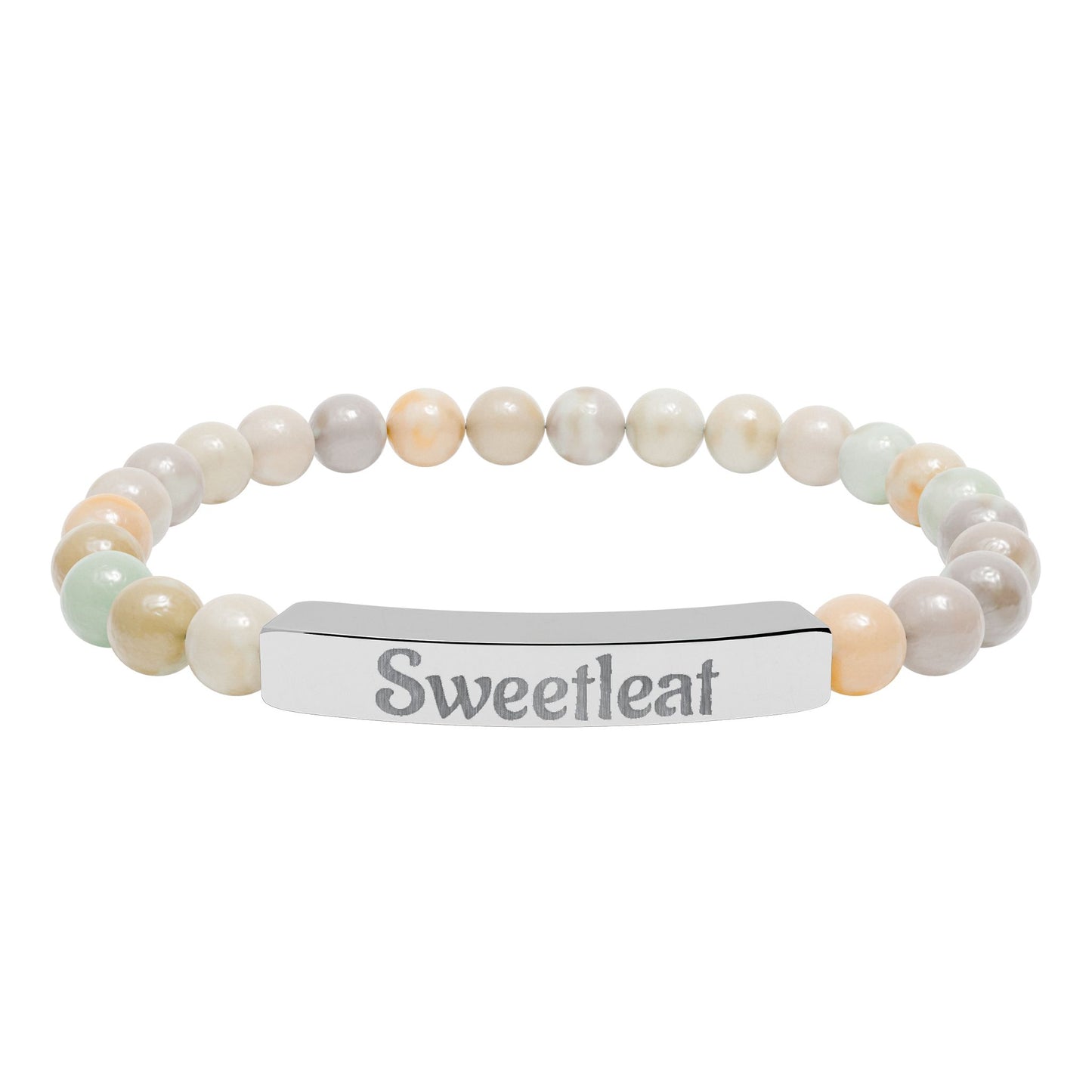 Engravable Natural Stone Bar Bracelet
