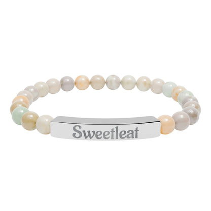 Engravable Natural Stone Bar Bracelet