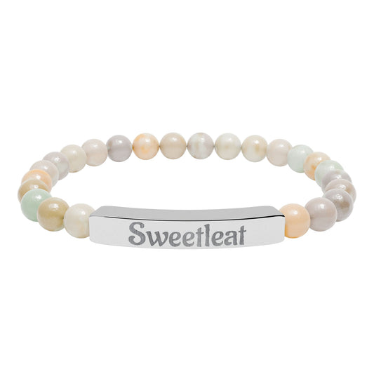 Engravable Natural Stone Bar Bracelet