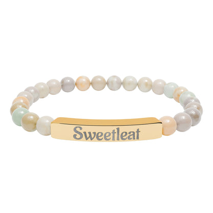 Engravable Natural Stone Bar Bracelet