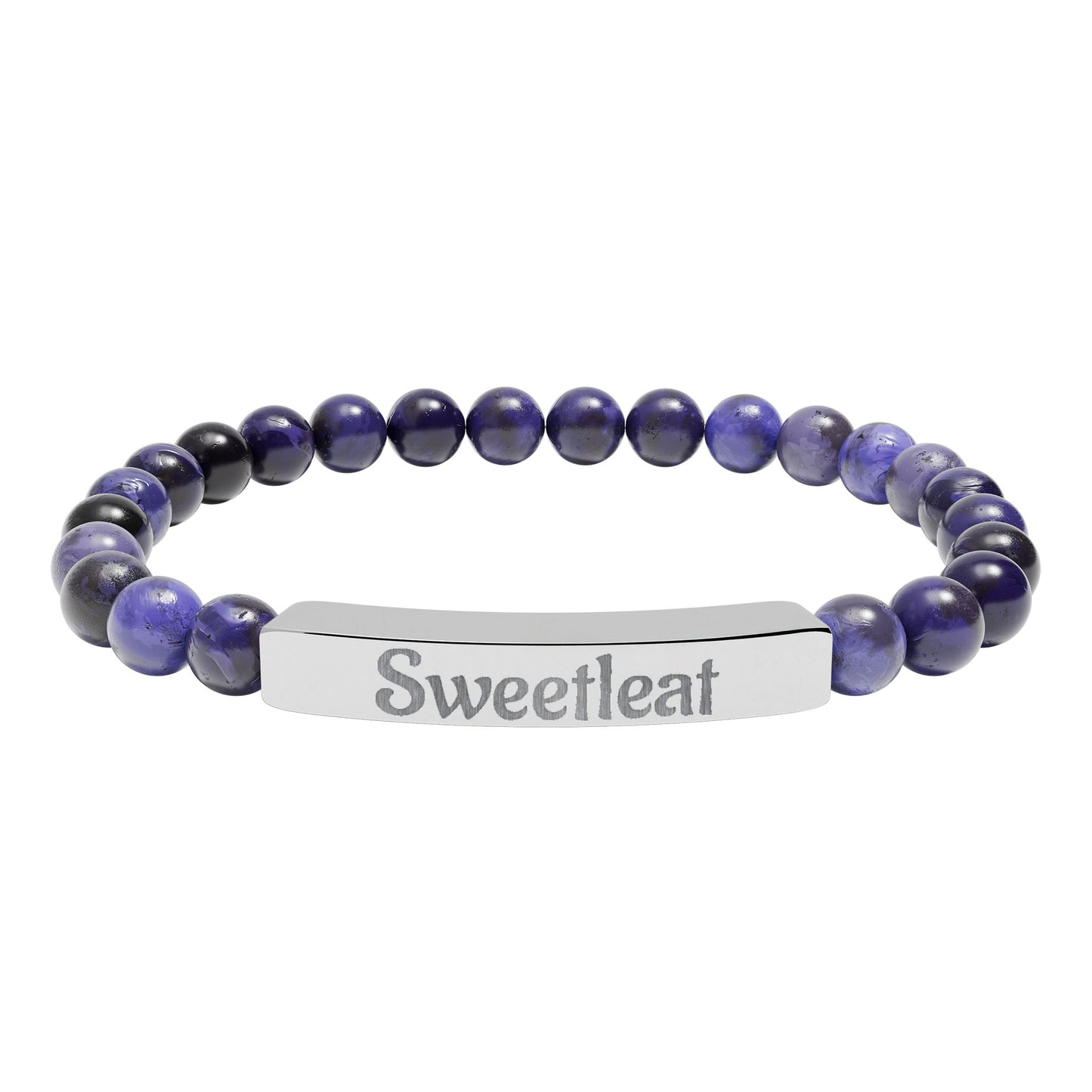 Engravable Natural Stone Bar Bracelet