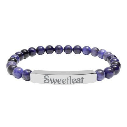Engravable Natural Stone Bar Bracelet