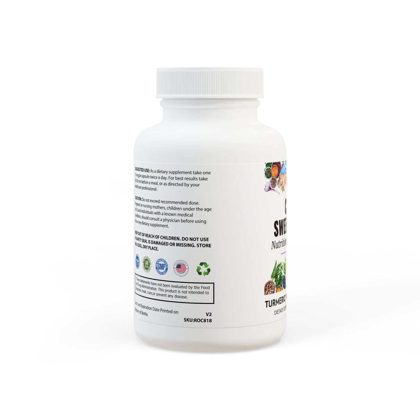 Turmeric with BioPerine® (Black Pepper Fruit Extract) Supplement (60 Capsules)