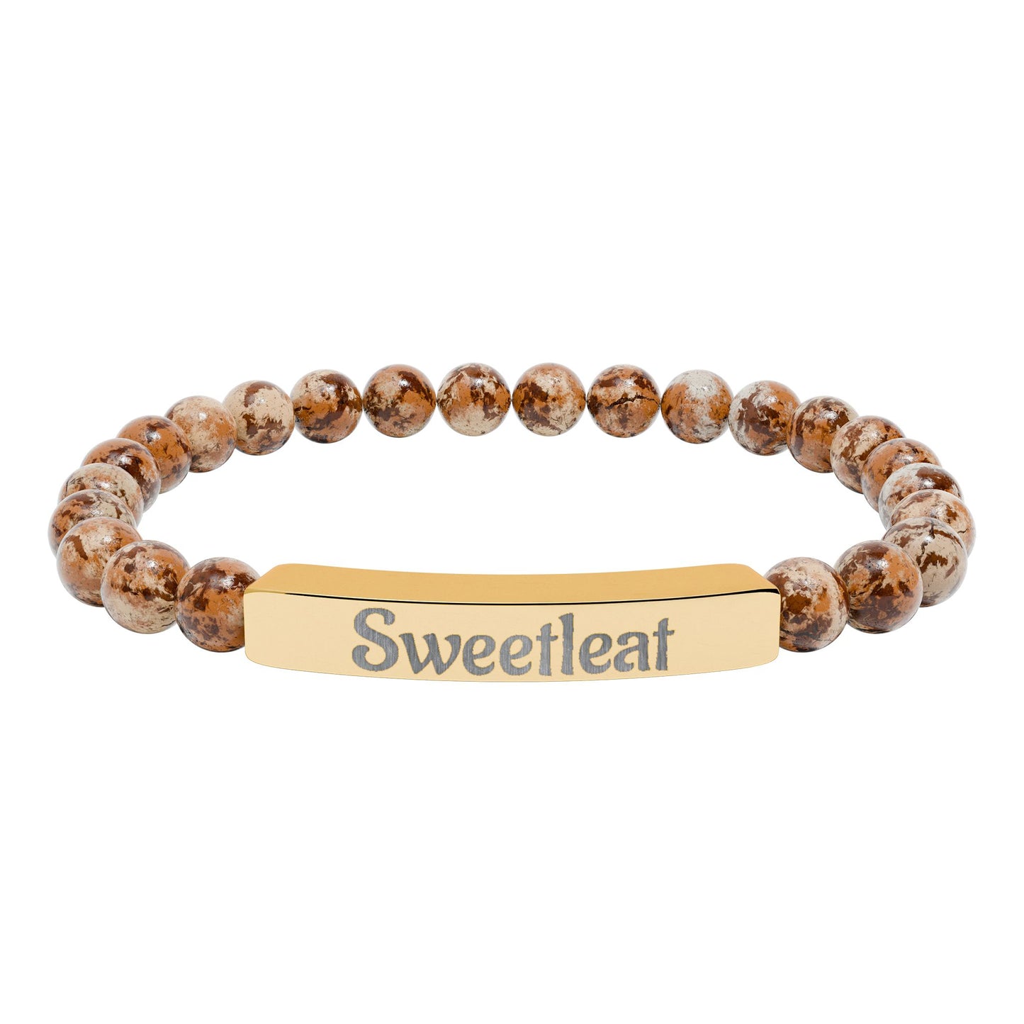 Engravable Natural Stone Bar Bracelet