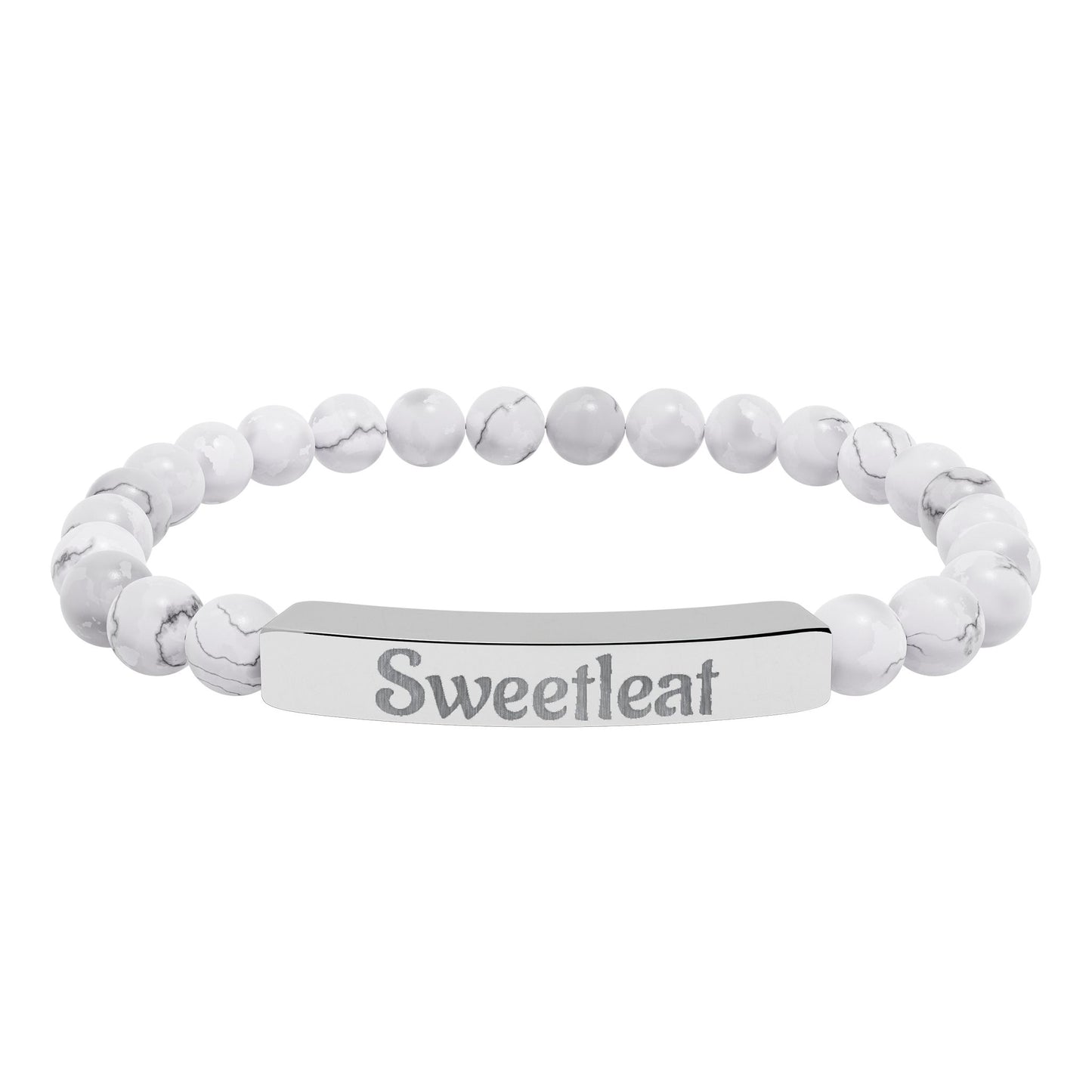 Engravable Natural Stone Bar Bracelet