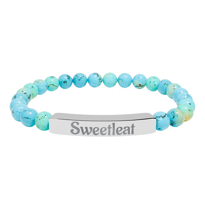 Engravable Natural Stone Bar Bracelet