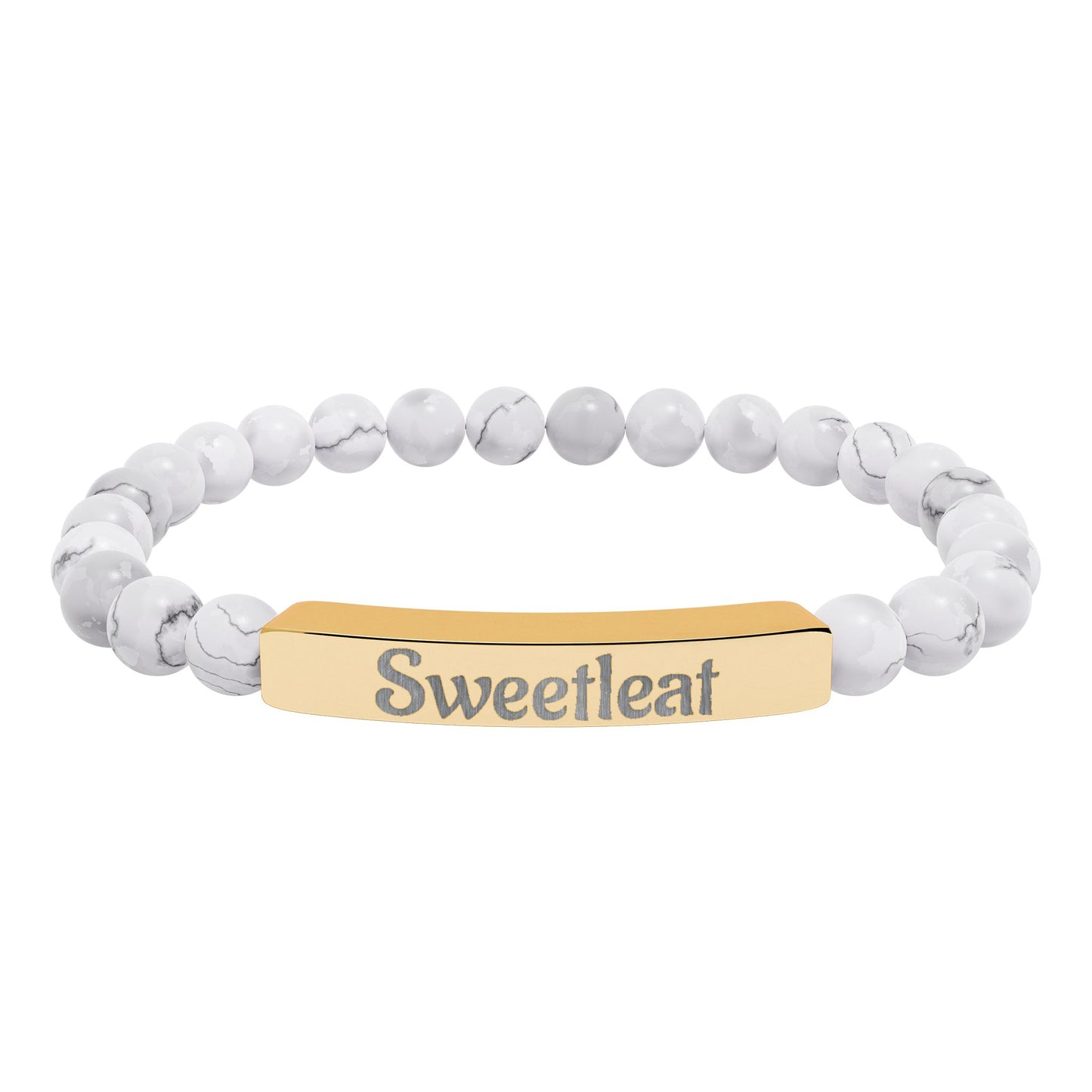 Engravable Natural Stone Bar Bracelet
