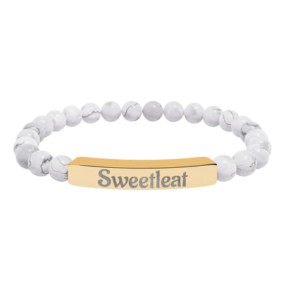 Engravable Natural Stone Bar Bracelet