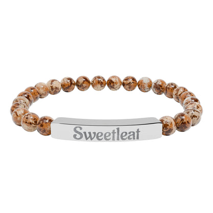 Engravable Natural Stone Bar Bracelet